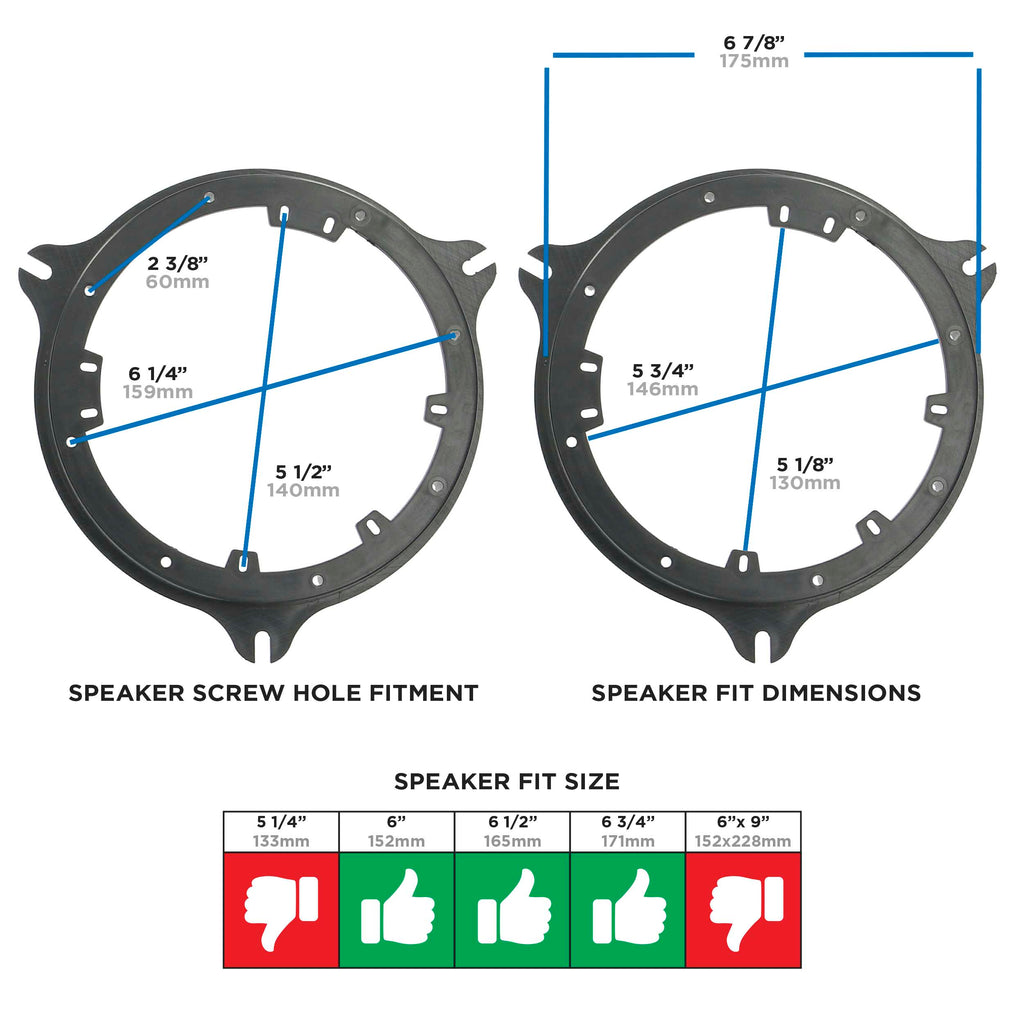 Metra 82-7400 Speaker Plate 6 to 6.75" Compatible Fits Nissan/Infiniti Multi 2000-Up