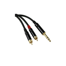 Load image into Gallery viewer, Yorkville LP206SRY Premium 1/4in TRS To RCA-M Y-Cable - 6 ft