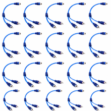 Load image into Gallery viewer, 20 Absolute RCA Audio Cable "Y" Adapter Splitter 1 Female to 2 Male Plug Cable