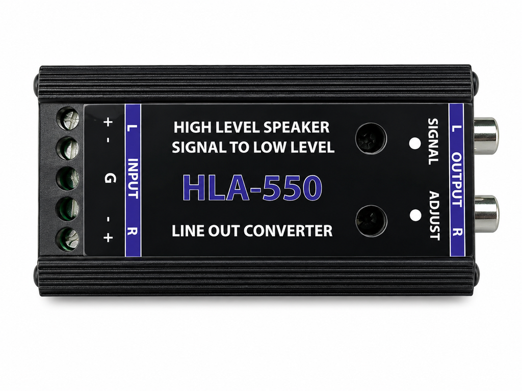 4 Absolute HLA550 2-Ch High-to-Low Line Output Converter Adjustable Speaker Level to RCA Converter