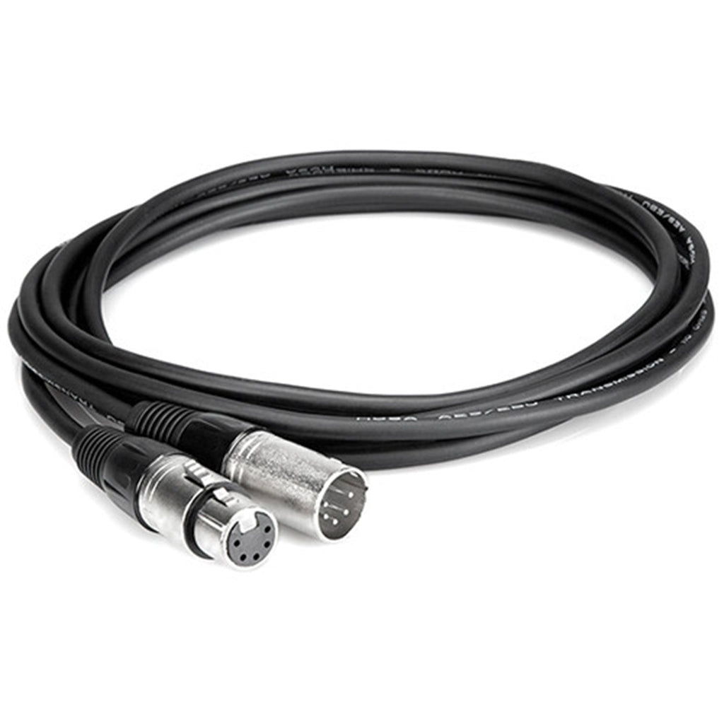 Hosa DMX 5-Pin XLR Male to 5-Pin XLR Female Extension Cable - 3'