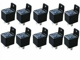 10 Bosch style 12 Volt DC 40 AMP SPTD Automotive Relay 5 Pin with Mounting Tab