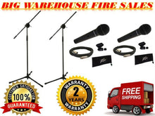 Charger l'image dans la galerie, 2 Peavey PVI100XLR Wired Dynamic Cardioid Microphone+Mic Clip+Cable+Mic Stand