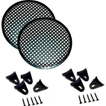 Charger l&#39;image dans la galerie, 2 Absolute DJS10 Grill 10&quot; Universal Metal Speaker Subwoofer Grill Mesh Cover Clips Screws Guard