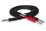 Hosa STP-203 Insert Cable, 1/4 in TRS to Dual 1/4 in TS - 3 Meter