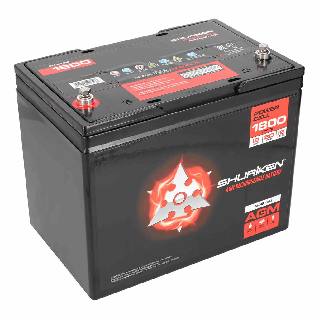 Shuriken SK-BT80 12V High Performance AGM Power Cell Battery for Systems Up To 1800 Watts