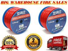 Load image into Gallery viewer, Two Red 1/0 Gauge 50' Pro Xtreme Twisted Power / Ground Battery Wire Cables