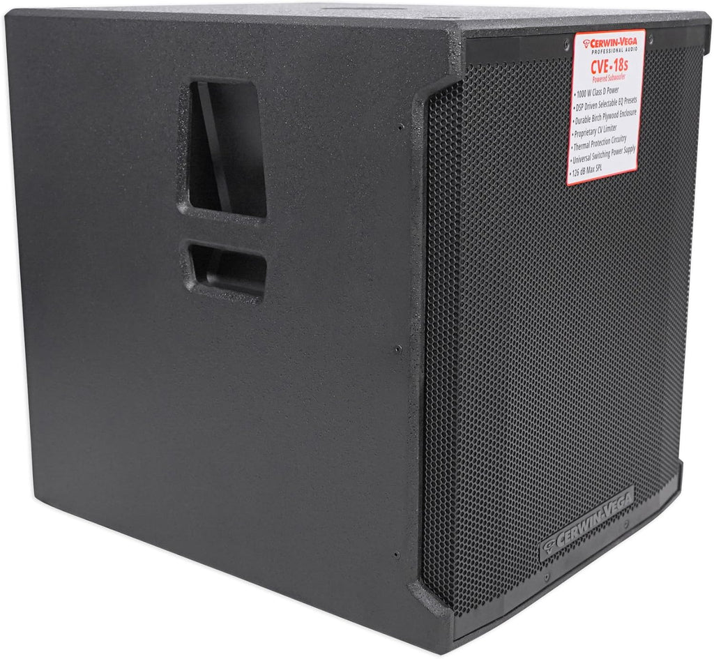 2 Cerwin Vega CVE-18S 18" 1000 Watts Powered Subwoofer