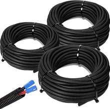 Load image into Gallery viewer, A-T 3-Pack 1/4", 3/8", 1/2" x 25 Feet Each Split Wire Loom Convoluted Tubing