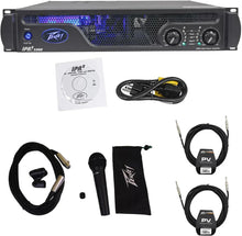 Charger l&#39;image dans la galerie, Peavey IPR 2 3000 2-Channel Lightweight 3000W Power Amplifier +PVI100XLR Mic+2 Speaker Cables