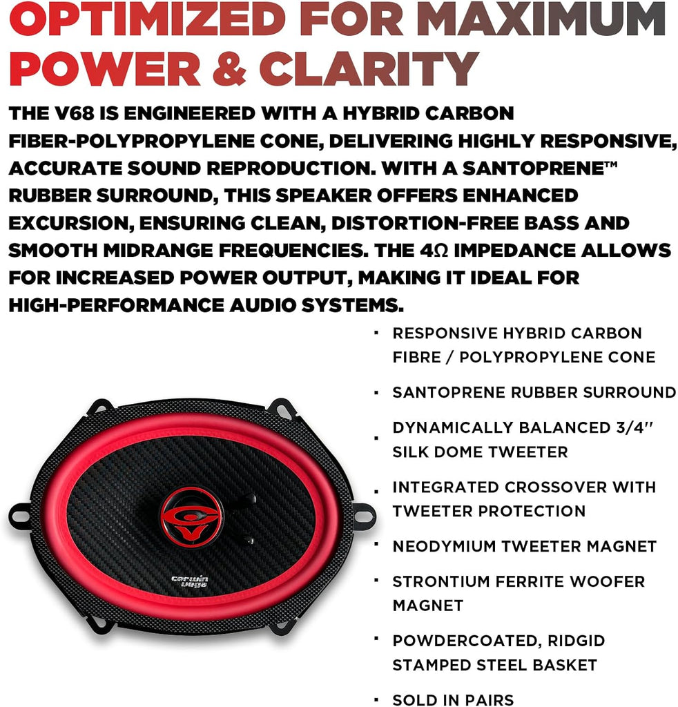 2 Cerwin-Vega V68 6x8" Front & Rear Speakers Fit 98-01 Ford Explorer
