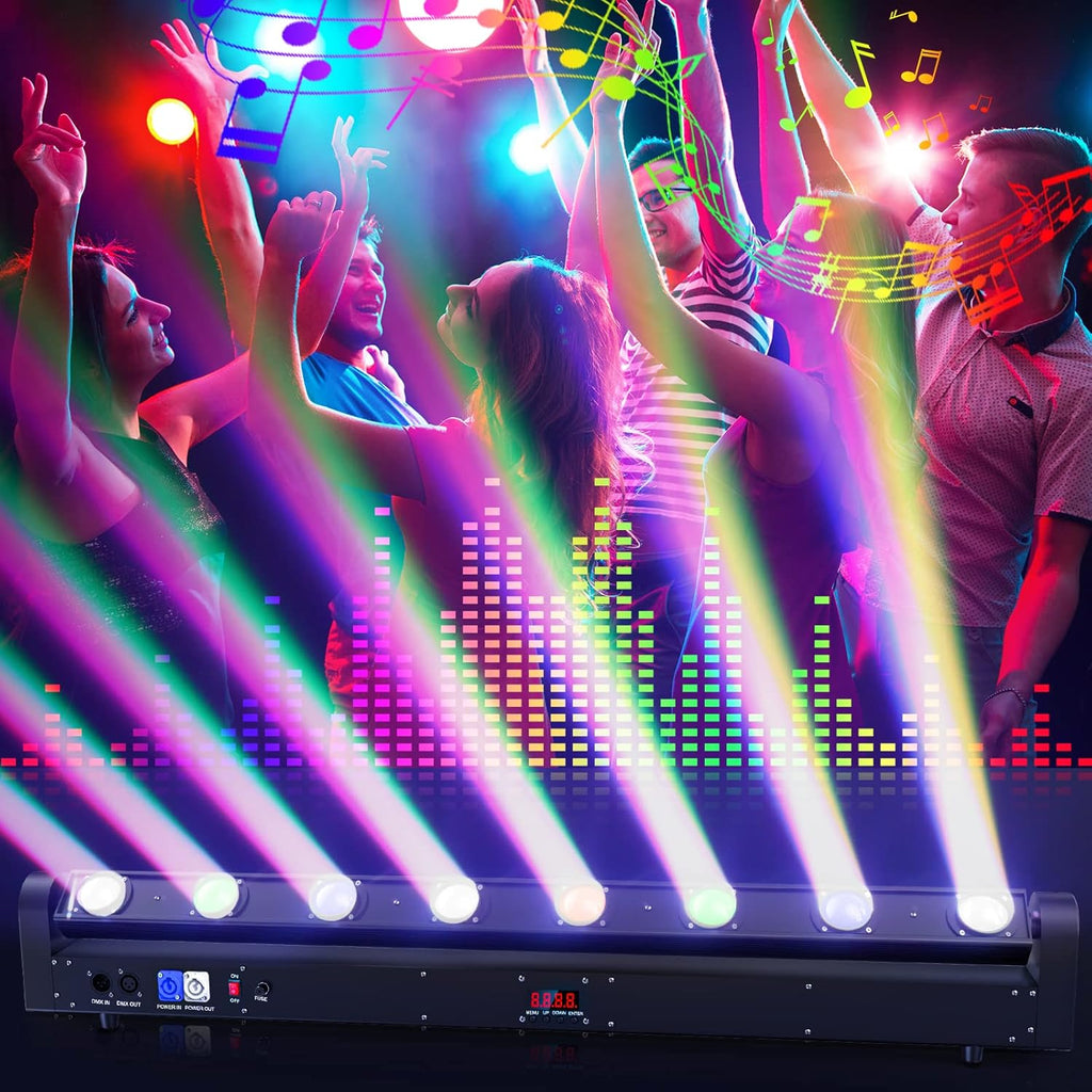 MR DJ ELMH800 8 Eye 8x12W RGBW LED Beam Moving Head Spotlight Lighting Professional Equipment For Church, Wedding, DJ Party, KTV Show