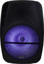 Charger l&#39;image dans la galerie, Absolute AS15BAT 15&quot; Bluetooth Speaker 15&quot; Rechargeable Portable DJ PA Speaker / Bluetooth/ karaoke LED 3000 watt