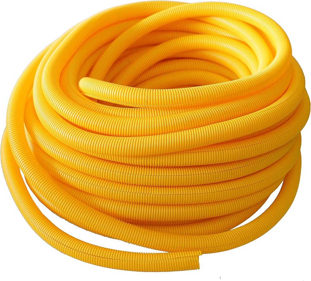 DC Sound 1/4" 5mm 100' Yellow Split Wire Loom Cable Sleeves Conduit Protective Tubing