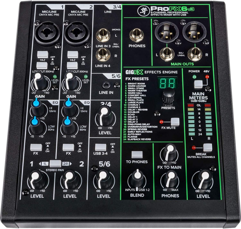 Mackie ProFX6v3 6-channel Mixer with USB and Effects