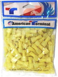 American Terminal E-FMY250N-100 Nylon Fully-Insulated Male Quick Disconnect 12/10-Gauge, 100 pk