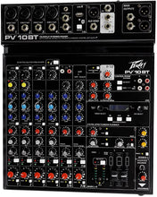 Charger l&#39;image dans la galerie, Peavey PV 10 BT 10 Channel Compact Mixing Mixer Console with Bluetooth +6 Samson Mics