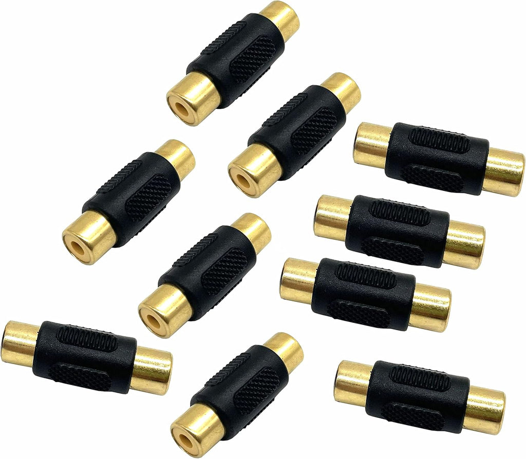 10 Absolute RCA Adapter Female to Female Coupler Extender Barrel Audio Video RCA