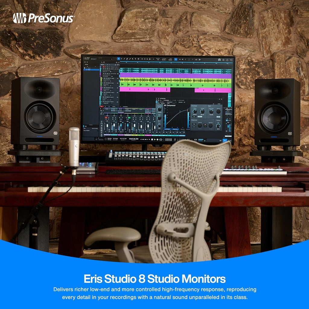PreSonus Eris Studio 8 8-inch 2-Way Active Studio Monitors with EBM Waveguide