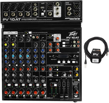 Load image into Gallery viewer, Peavey PV 10 AT 10 Channel Compact Mixing Mixer Console with Bluetooth Auto-Tune pitch correction + PV 20&#39; XLR Cable