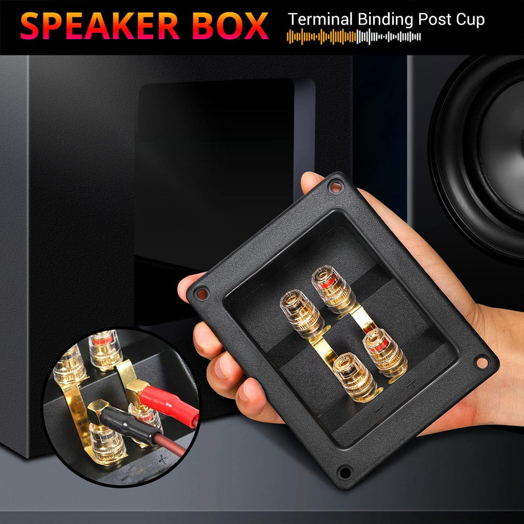 American Terminal 2PCS Rectangle 4-Way Speaker Box Terminal Cup
