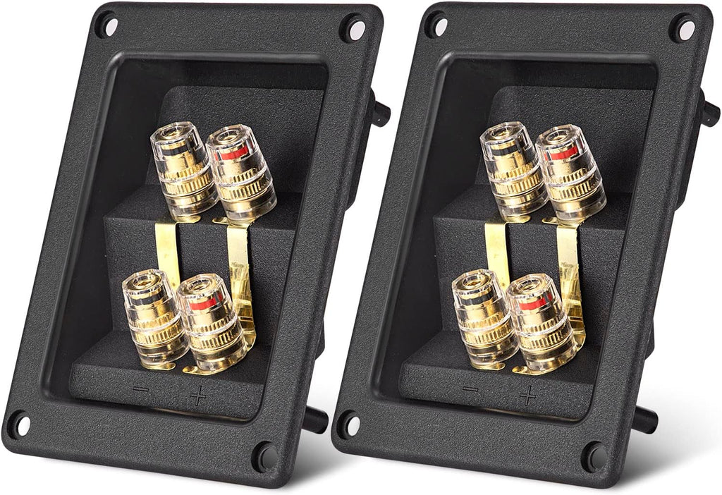 American Terminal 2PCS Rectangle 4-Way Speaker Box Terminal Cup