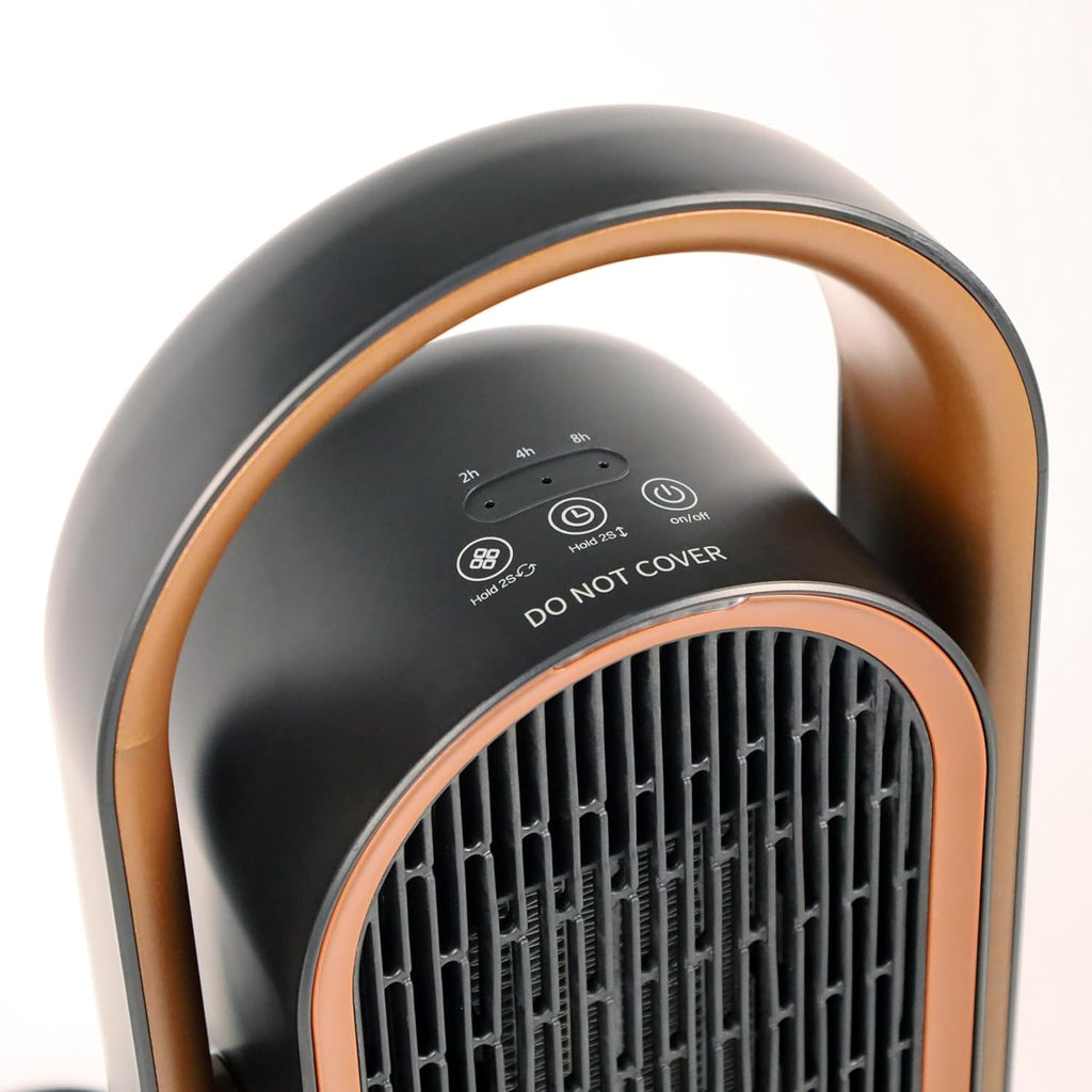 2-in-1 PTC Ceramic Heater & Fan with Remote Timer 3 Modes Safety Grid Black