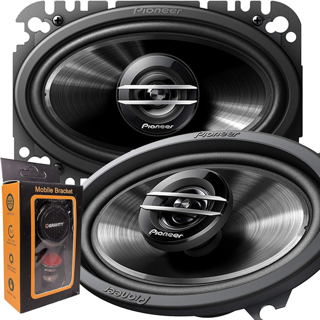 Pioneer TS-G4620S 400W 4" X 6" 2-Way Coaxial Car Speakers + Magnet Phone Holder