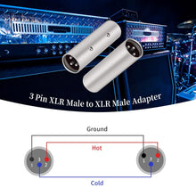 Load image into Gallery viewer, MR DJ AXLRMM 3-Pin XLR Male to 3-Pin XLR Male Audio Microphone Cable Extension Adapter Connector