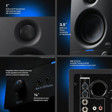 Load image into Gallery viewer, PreSonus Eris 3.5 Studio Monitors, Pair — Powered, Active Monitor Speakers for Near Field Music Production, Desktop Computer, Hi-Fi Audio