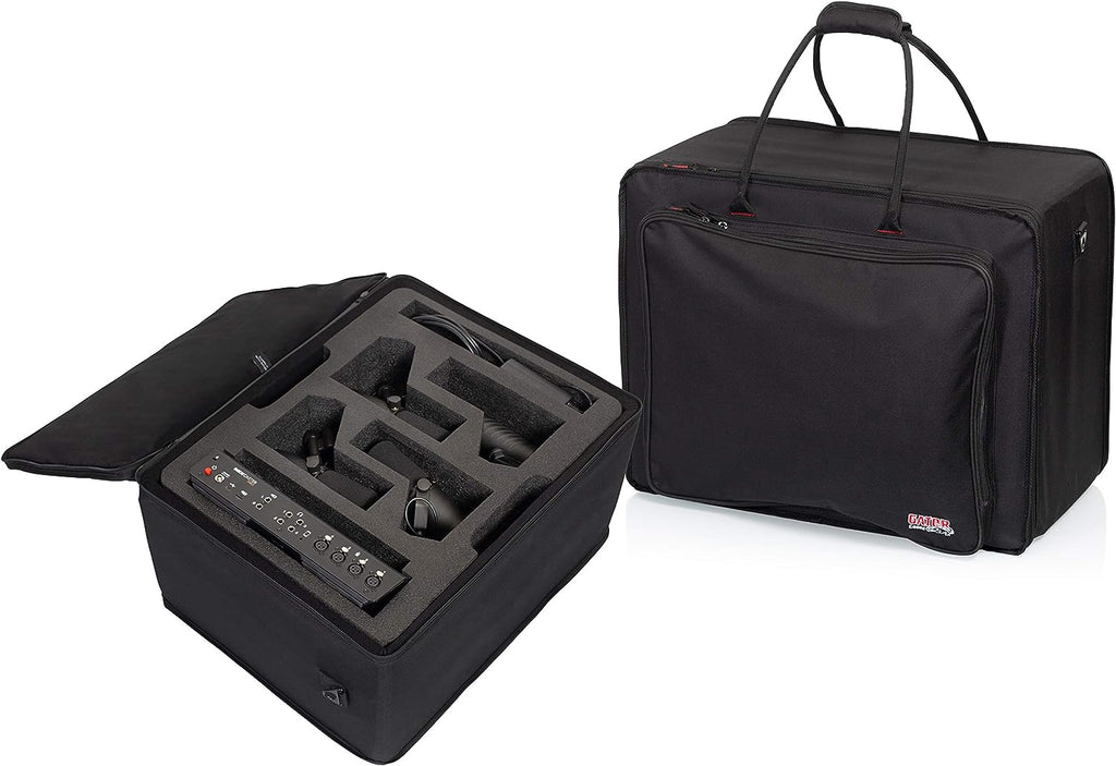 Gator Cases GL-RODECASTER2 Lightweight Case with Custom Cut Foam Interior for RODECASTER Pro Podcast Mixer and Two Microphones