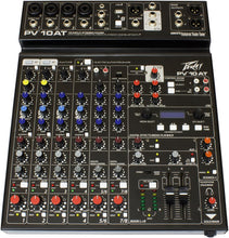 Load image into Gallery viewer, Peavey PV 10 AT 10 Channel Compact Mixing Mixer Console with Bluetooth Auto-Tune pitch correction + PV 20&#39; XLR Cable