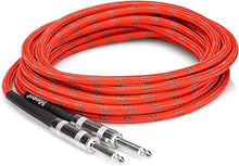 Charger l'image dans la galerie, Hosa 3GT-18C3 Cloth Guitar Cable, Straight to Same, 18 ft, Red/Green