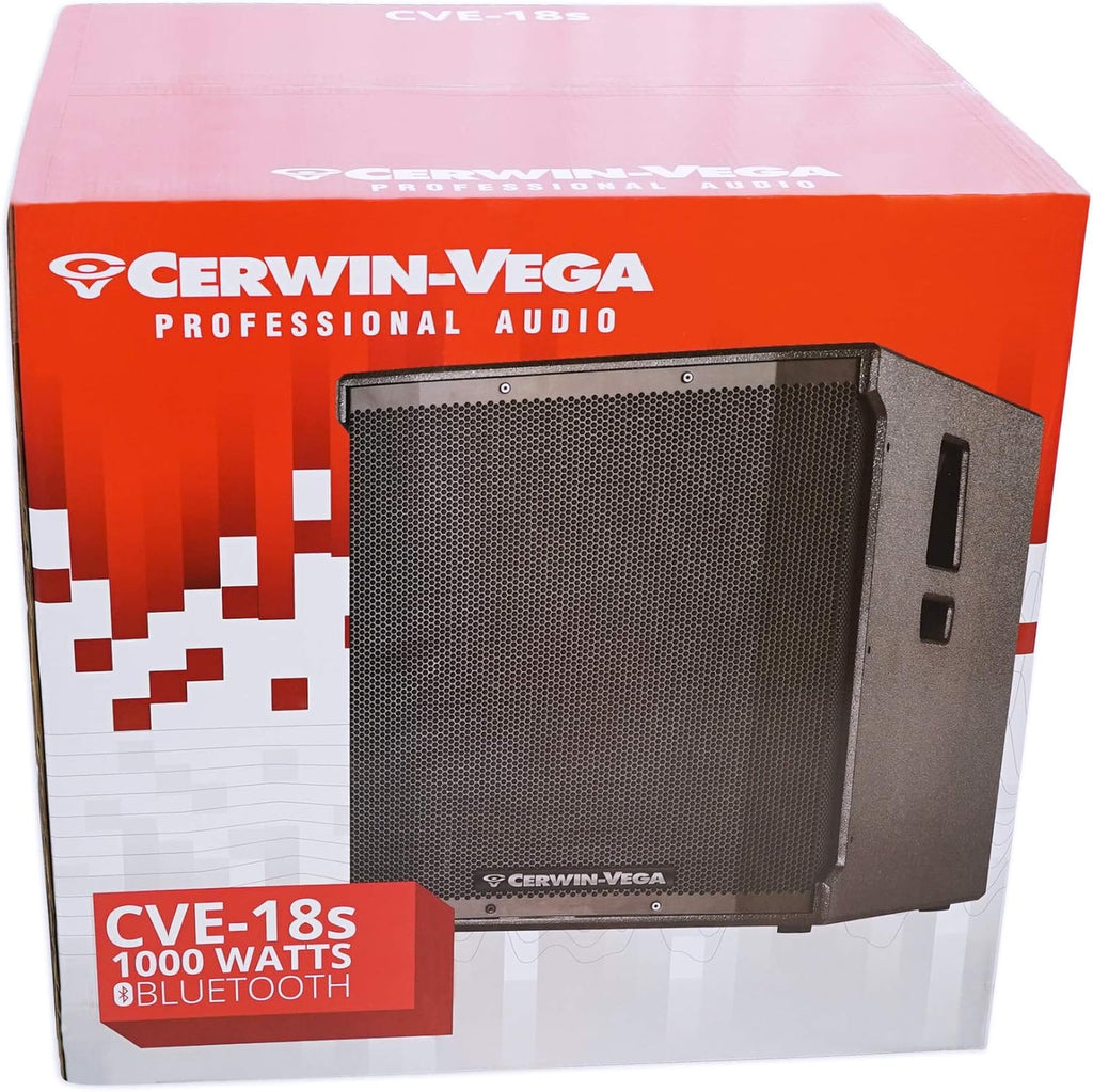 2 Cerwin Vega CVE-18S 18" 1000 Watts Powered Subwoofer