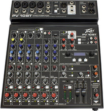 Charger l&#39;image dans la galerie, Peavey PV10BT Pro Audio Mixer,4 mic In,Bluetooth/USB,Compressor/Effects Bundle with Peavey PV 20&#39; XLR Female to Male Low Z Mic Cable