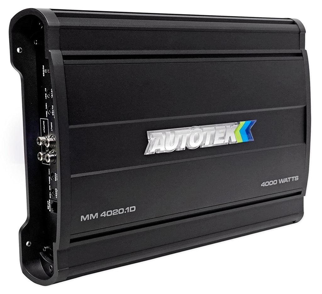 AUTOTEK MM-4020.1D 4000W Max 1-ohm Stable Monoblock Amplifier w/ Bass Knob Included