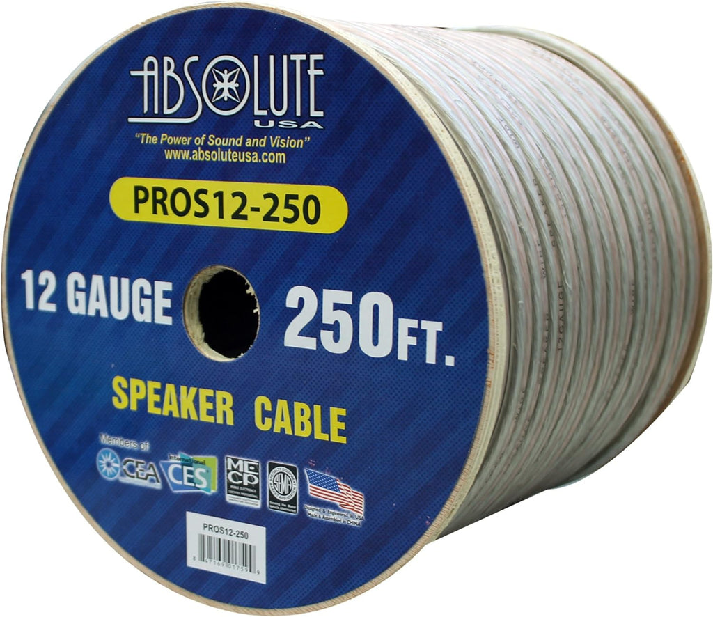 Absolute PROS12250 12 Gauge 250 feet High Performance PRO Spool Speaker Wire