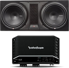 Charger l'image dans la galerie, Rockford P2-2X12 Dual 12" P2 Series in Ported Box with R2-1200X1 Prime Series Amplifier