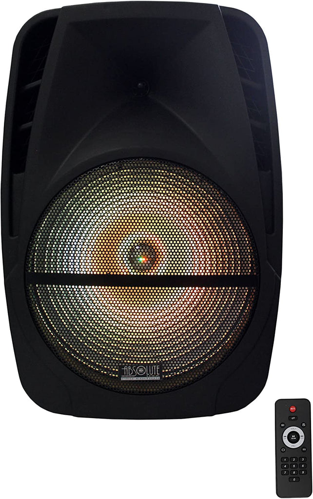 Absolute AS15BAT 15" Bluetooth Speaker 15" Rechargeable Portable DJ PA Speaker / Bluetooth/ karaoke LED 3000 watt