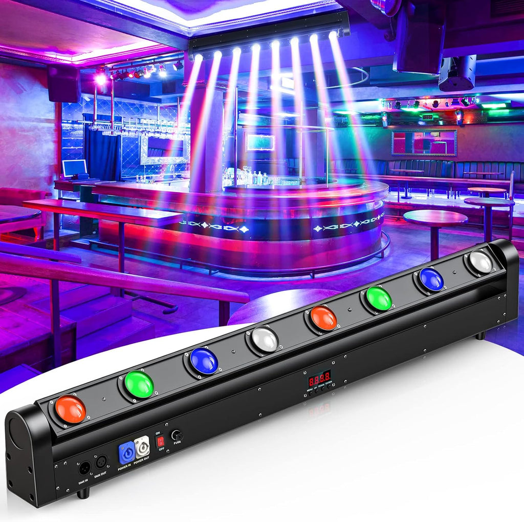 MR DJ ELMH800 8 Eye 8x12W RGBW LED Beam Moving Head Spotlight Lighting Professional Equipment For Church, Wedding, DJ Party, KTV Show
