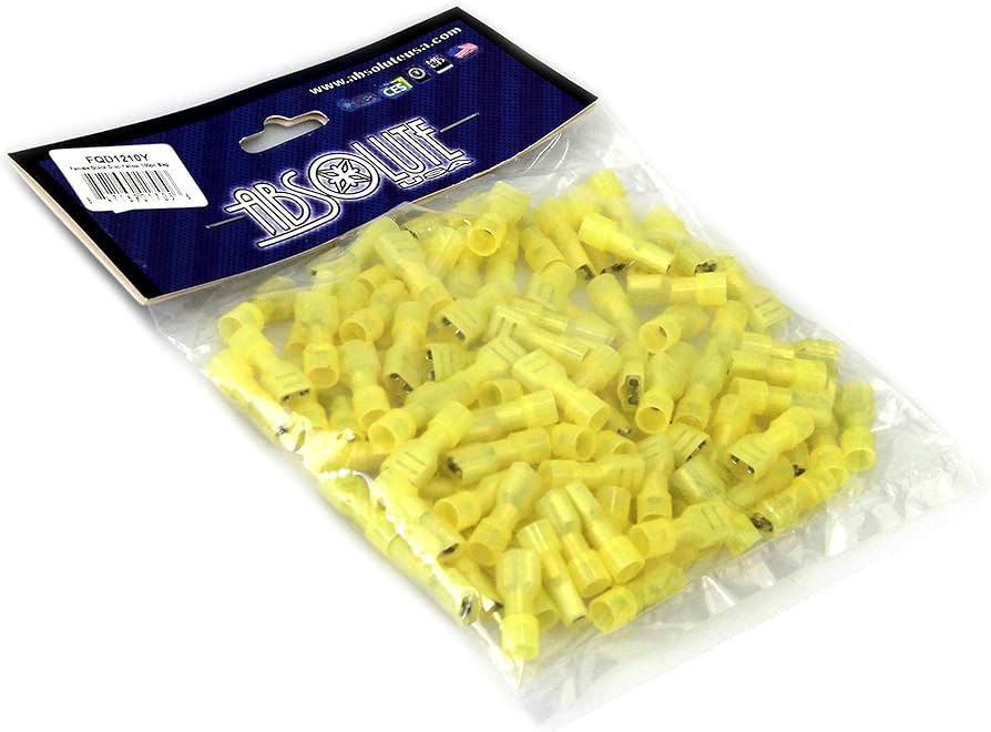 Absolute FQD1210Y 12/10 Gauge Nylon Fully Insulated Female Quick Disconnects Yellow