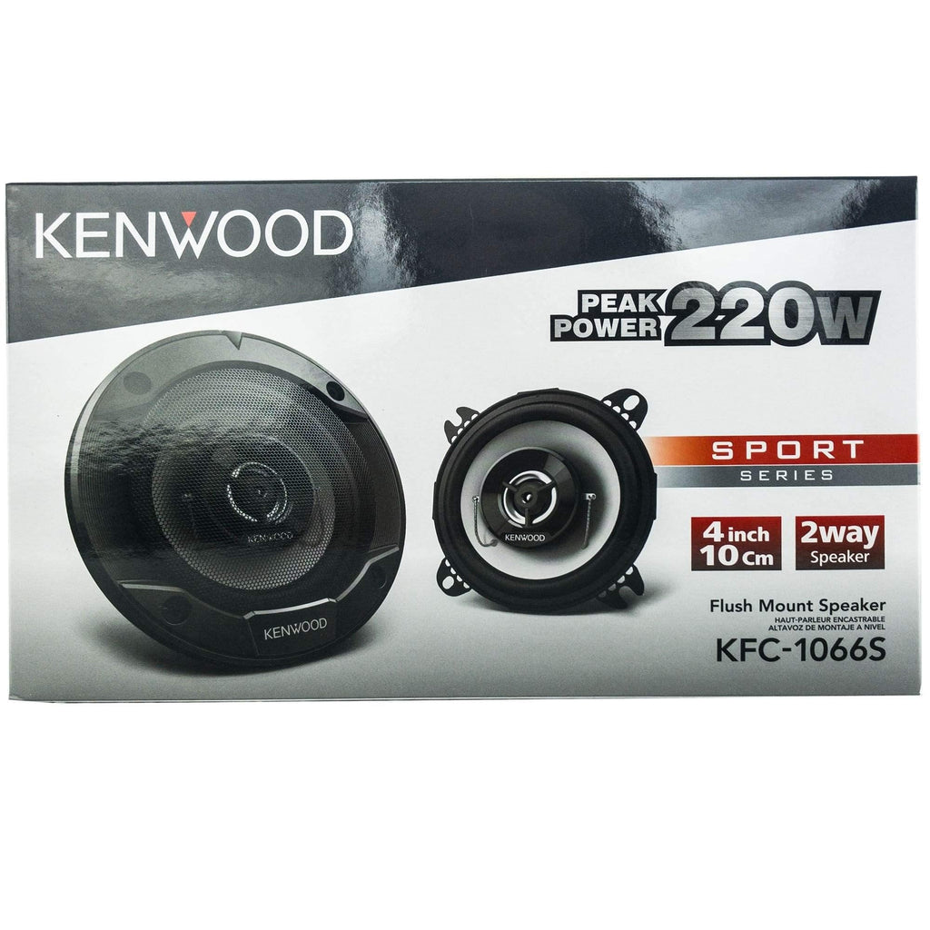 Kenwood KFC-1066S 440W Peak 4" Sport Series 2-Way Coaxial Car Speakers