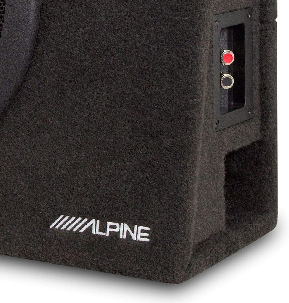 Alpine SBT-S10V RUX-KNOB.2 KTA-200M Mono Power Pack Amp with 10" Loaded Subwoofer Truck Enclosure and Bass Knob