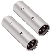 Load image into Gallery viewer, MR DJ AXLRMM-2 3-Pin XLR Male to 3-Pin XLR Male Audio Microphone Cable Extension Adapter Connector 2-Pack