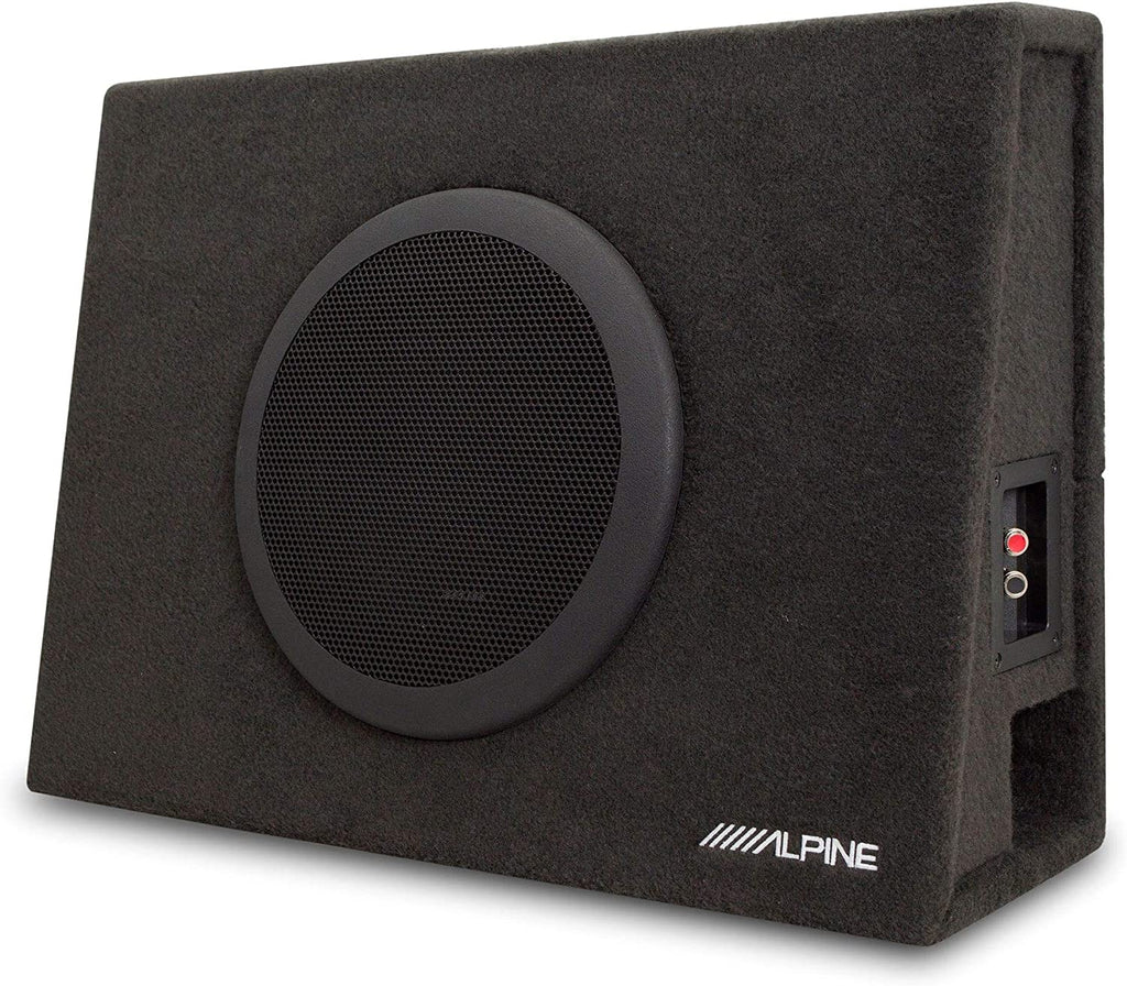 Alpine SBT-S10V RUX-KNOB.2 KTA-200M Mono Power Pack Amp with 10" Loaded Subwoofer Truck Enclosure and Bass Knob