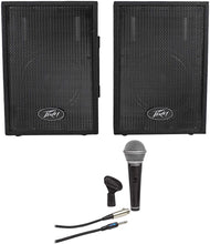 Load image into Gallery viewer, Peavey PVi10 (PAIR) 10&quot; 100 Watt 2-Way Pro Audio Live Speakers+Samson Mic+Cable