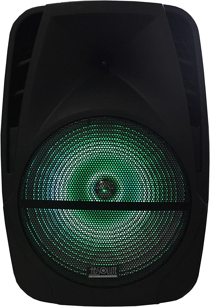 Absolute AS15BAT 15" Bluetooth Speaker 15" Rechargeable Portable DJ PA Speaker / Bluetooth/ karaoke LED 3000 watt