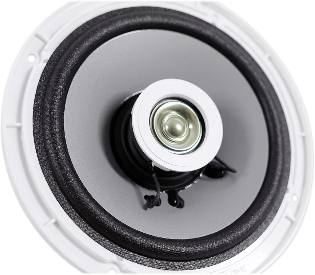 Alpine SPS-M601W 6.5” Coaxial 2-Way Marine Speaker with White Grilles Bundle