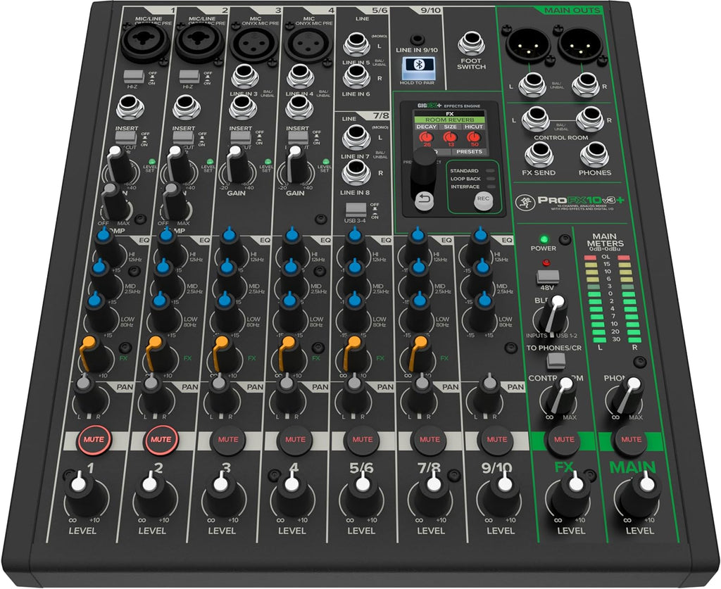 Mackie ProFX10v3+ 10-Channel Analog Mixer for Studio-Quality Recording and Live Streaming With Enhanced FX, USB Recording Modes and Bluetooth