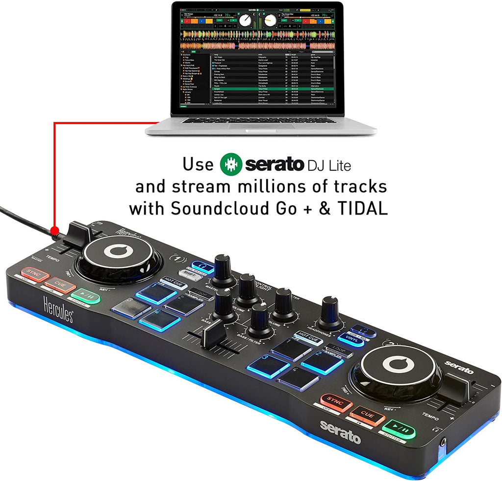 Hercules DJ Control Starlight Compact Controller + Stand